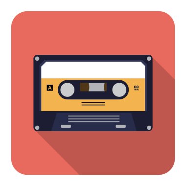 Bir kaset simgesinin vektör illüstrasyonu