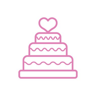 Kek ikonu. Doğum günü sembolü vektör illüstrasyonu