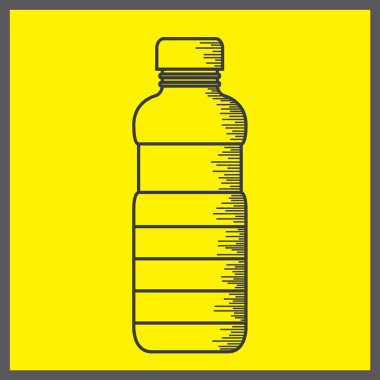 Bir şişe suyun vektör çizimi