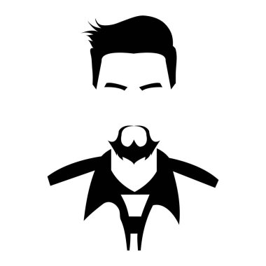 hipster Man yüz vektör illüstrasyonu