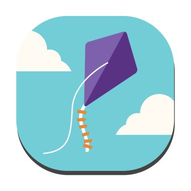 Uçurtma düz vektör simgesi