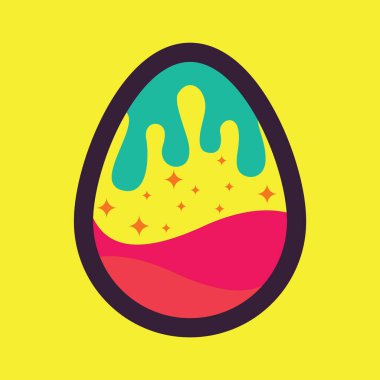 Paskalya yumurtası ikonu vektör çizimi tasarımı
