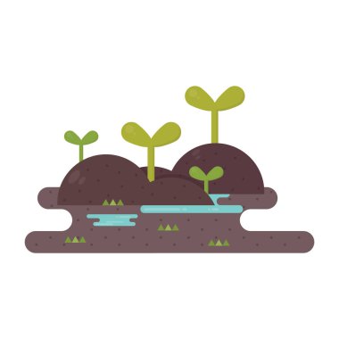 beyaz arkaplanda karikatür tarzında izole edilmiş bitki simgesi. Doğa sembolü çizimi.