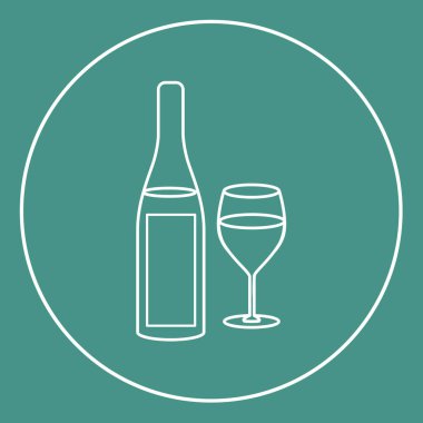 Şarap cam çizgisi simgesi