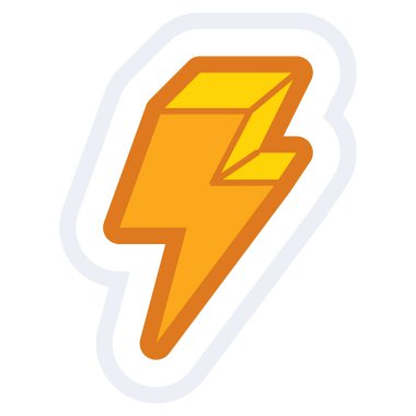 Düz renkli yıldırım simgesi. vektör illüstrasyonu