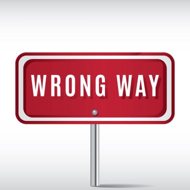 Kırmızı oklu bir yol tabelasını betimleyen çizimler