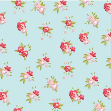 Çiçekler ve kelebeklerle kusursuz desen. vektör illüstrasyonu