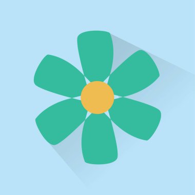 Tek izole çiçek simgesinin vektör illüstrasyonu