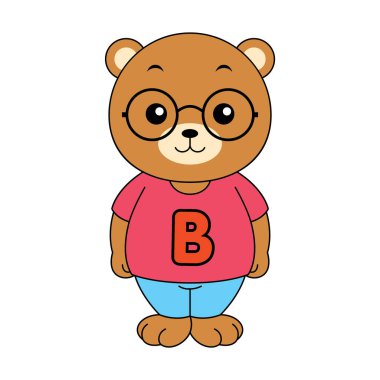 Beyaz arka planda kocaman bir gülümsemesi olan sevimli bir oyuncak ayı.