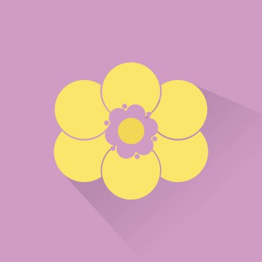 Çiçek ikonu. beyaz arkaplanda izole edilmiş çiçek vektör düğmesinin düz çizimi