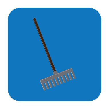 Bir süpürge simgesinin vektör illüstrasyonu