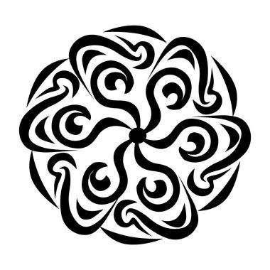 siyah ve beyaz vektör çiçek deseni