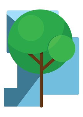 Bitkisi olan yeşil bir ağaç