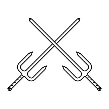 çapraz bıçak simgesinin vektör illüstrasyonu