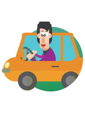 Elinde arabasıyla yolda oturan bir adam.