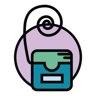 alışveriş poşeti çizgisi vektör simgesi