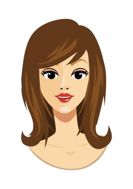 Kadın yüz ikon vektör illüstrasyon grafik tasarımı