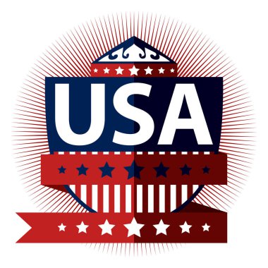 Ulusal sembollü Amerikan teması için renkli vektör illüstrasyonu