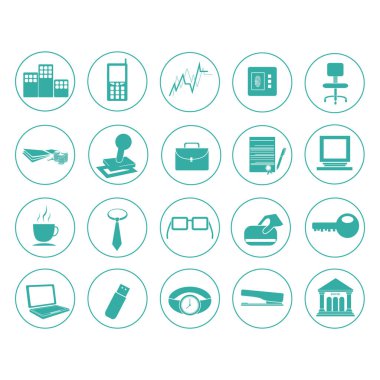 Ofis ve finans simgeleri vektör kümesi