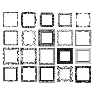 Bir dizi vektör çerçevesi. elle çizilmiş koleksiyon.