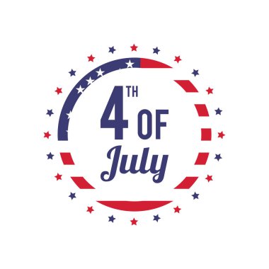 Ulusal sembollü Amerikan teması için renkli vektör illüstrasyonu