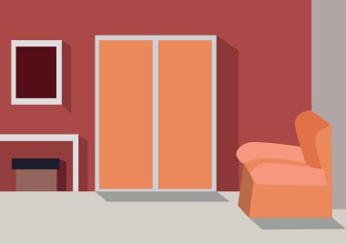 Penceresi olan bir odanın iç tasarımı