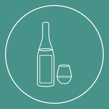 Şarap şişesi çizgisi simgesi