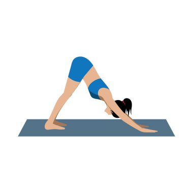 Yoga yapan kız renk vektörü çizimi yapıyor