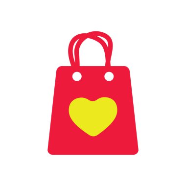 Alışveriş poşeti ikon vektör illüstrasyonu