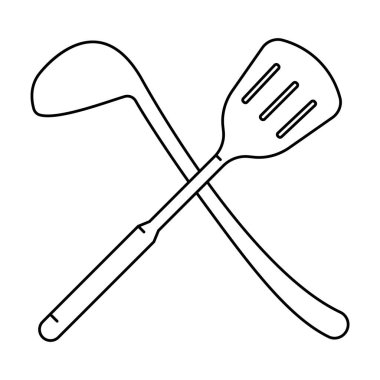 çatal ve kaşık simgesi vektör illüstrasyon grafik tasarımı