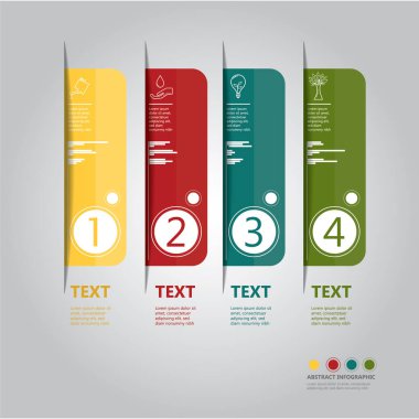 İş teması için renkli vektör illüstrasyonu, modern bilgi şablonu