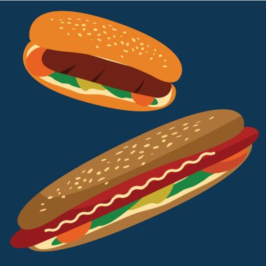 Bir fast food 'un vektör çizimi