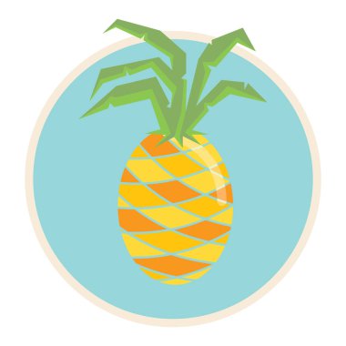 Beyaz arkaplanda izole edilmiş ananas simgesi