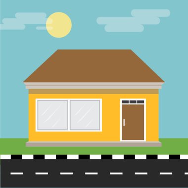 Çatısı olan bir evin vektör çizimi