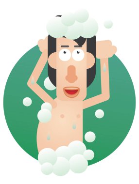 Sakallı ve bıyıklı bir adamın çizgi film karakteri.