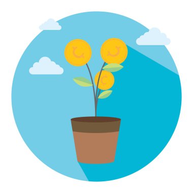 Çiçek simgesinin vektör illüstrasyonu