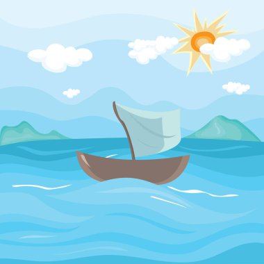 Bir yaz manzarasının vektör çizimi