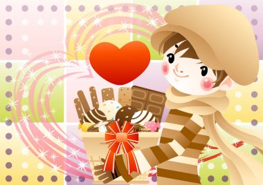 Çocukların çizgi film karakterlerinin vektör çizimi