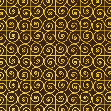 Altın elementlerle kusursuz desen. vektör illüstrasyonu