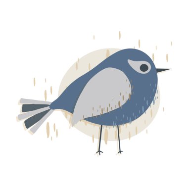 Beyaz arkaplandaki bir kuşun vektör çizimi