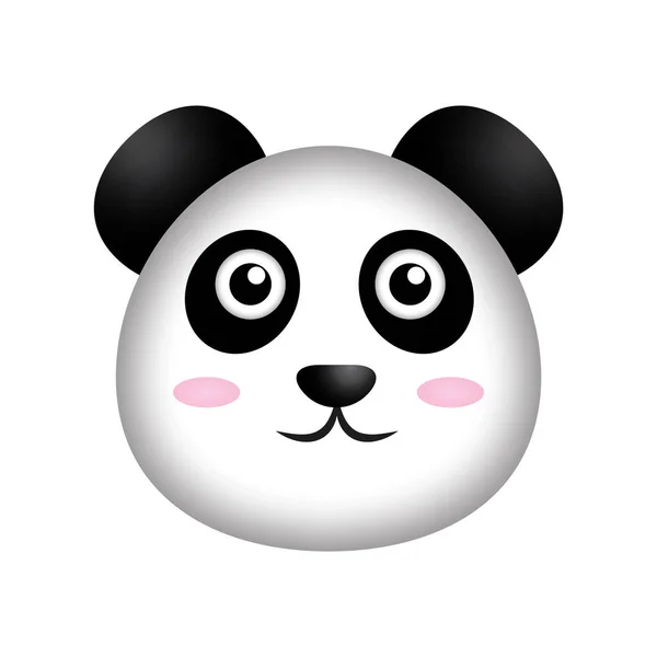 Vector Illustration Cute Panda Head — Stock Vector