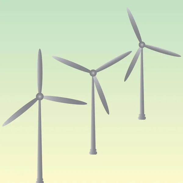 风车形式的风力涡轮机 — 图库矢量图片