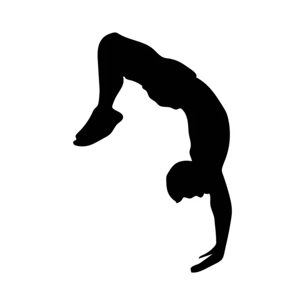 Silhouette Eines Mannes Beim Yoga Auf Weißem Hintergrund — Stockvektor