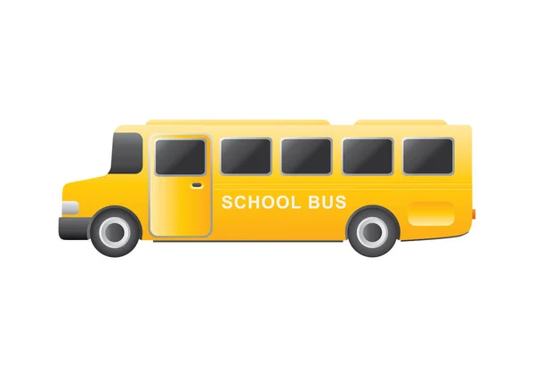 Schulbus Isoliert Auf Weißem Hintergrund — Stockvektor