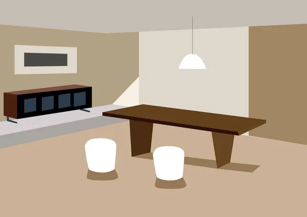 Design Intérieur Café Avec Une Table — Image vectorielle