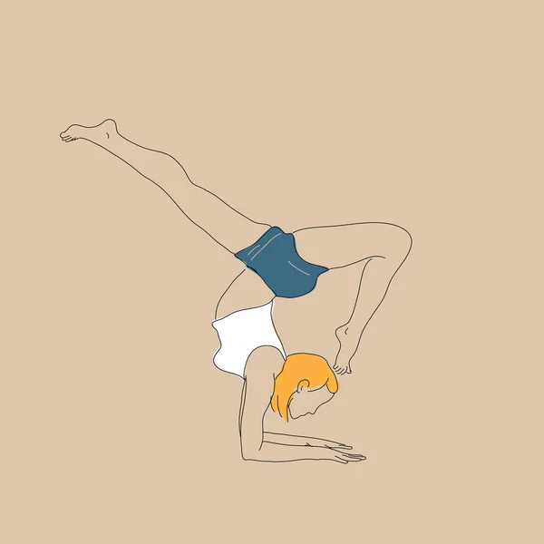 Vektorillustration Einer Frau Beim Yoga — Stockvektor