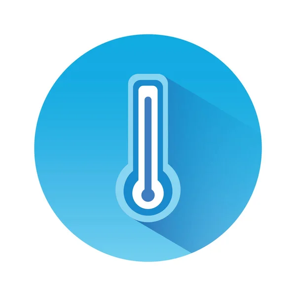 Thermometer Icon Blue Circle Isolated White Background Vector Illustration — Stock Vector