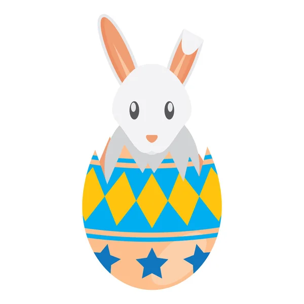Пасхальный Кролик Яйцами Корзинкой Милого Кролика — стоковый вектор