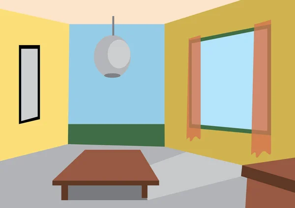 Aménagement Intérieur Une Chambre Avec Miroir Fenêtre — Image vectorielle