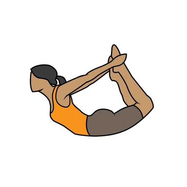Silhouette Sport Mädchen Tun Yoga Übung Vektor Illustration — Stockvektor